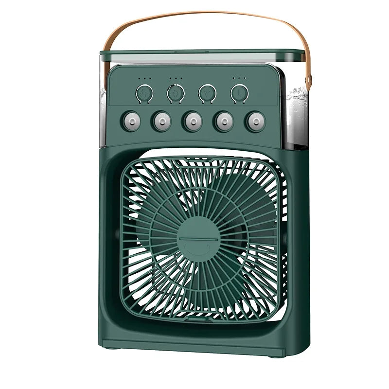 3-in-1 Portable Desktop Humidifier and Cooling Fan with USB, Night Light, and Water Mist for Home and Office