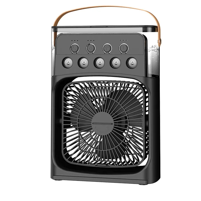 3-in-1 Portable Desktop Humidifier and Cooling Fan with USB, Night Light, and Water Mist for Home and Office